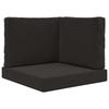 Outdoor Sofa Cushions 3 Pcs Black Polyester