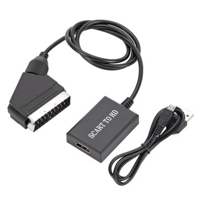 Plugs and Play SCART To HDMIs Adapter with 720P 1080P Resolution Support for CRT TV Disc Player Game Consoles Compatibility
