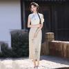 White sleeveless national style new Chinese long cheongsam improved young new women's high-end sense retro summer
