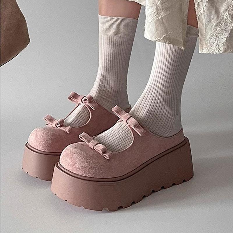 Fashion casual bow one-button sponge cake thick bottom half bag head cool slippers women's spring and summer 2025 new versatile