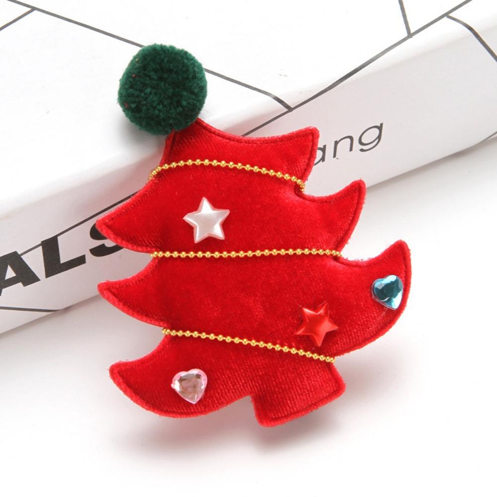 Velvet Tree Christmas Holiday Hairpin Girl Cute Plush Hairpin Children Gift Wholesale