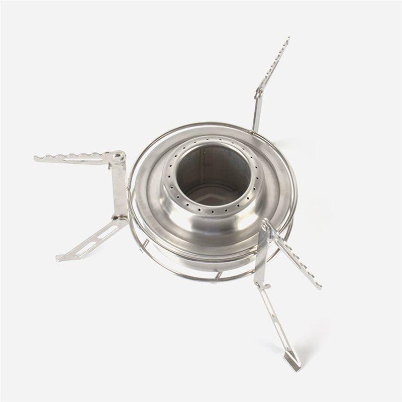 SHGO-Aluminum Alcohol Burner 100Ml Mini Backpacking Stove Stainless Steel Folding Stand