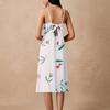 Women's Spaghetti Strap Backless Bow Loose Casual Beach Holiday Dress Sundress
