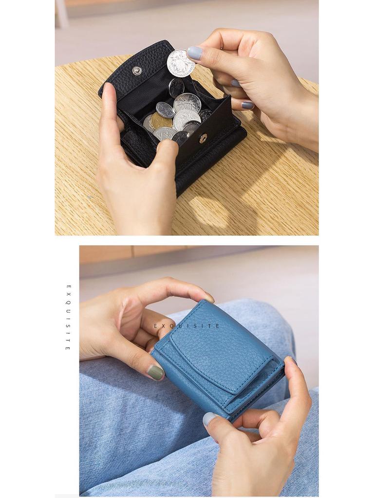 RFID Blocking Japanese Cowhide Women's Ultra-Thin Mini Wallet