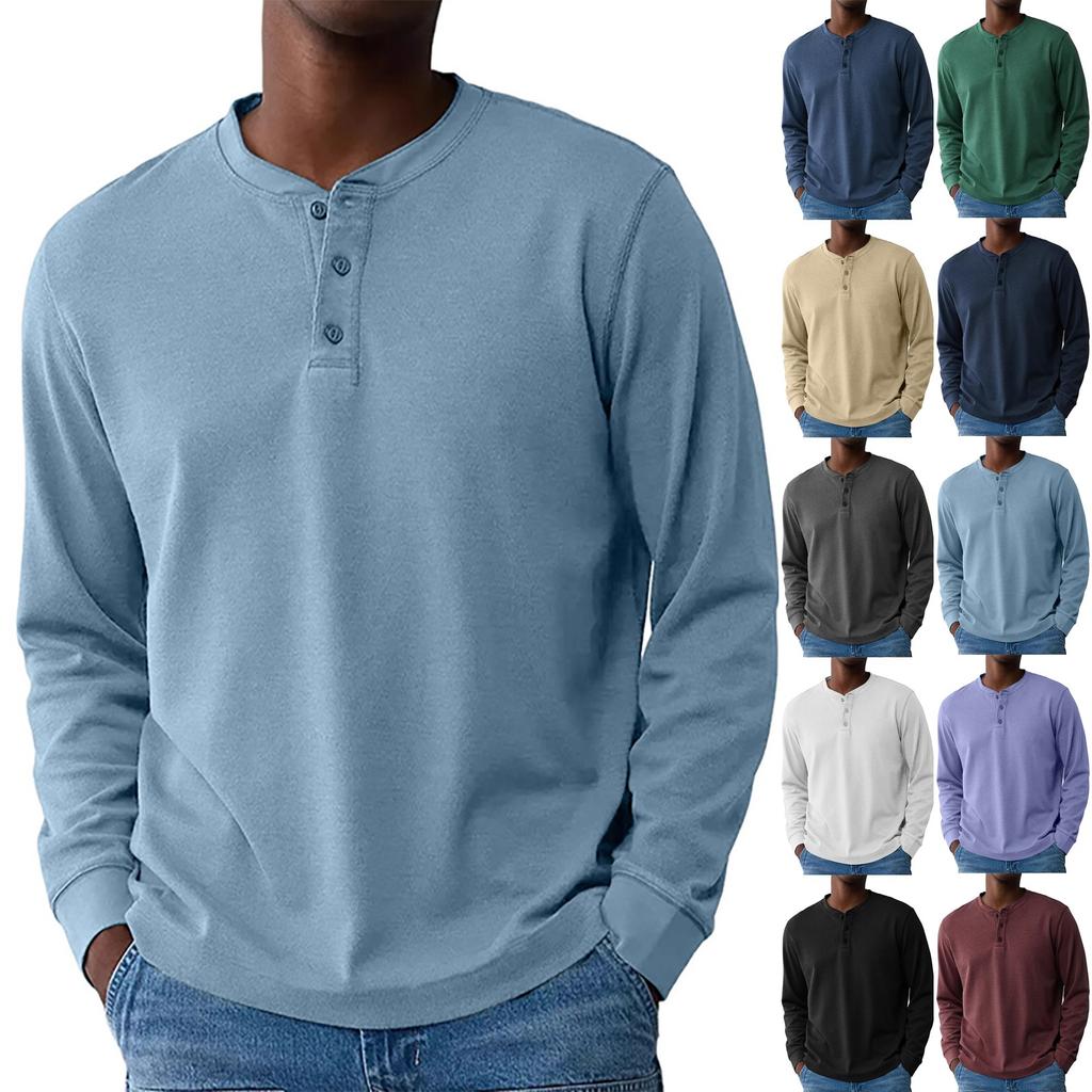 Men's Loose Casual Lapel Long-sleeved Top