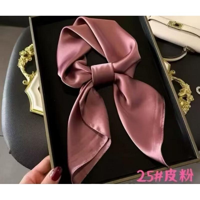 Foulard Quadrato 70cm in Raso Imitazione Seta Tinta Unita Donna Elegante Semplice Versatile per Collo Fascia Decorativa