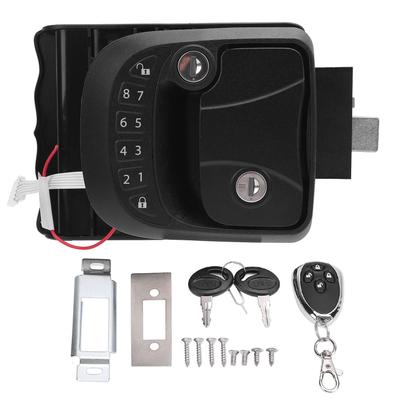 RV Door Lock Latch Keyless Entry Remote Control Keypad Zinc Alloy Trailer Door Latch for Trailers Motorhomes Left Side