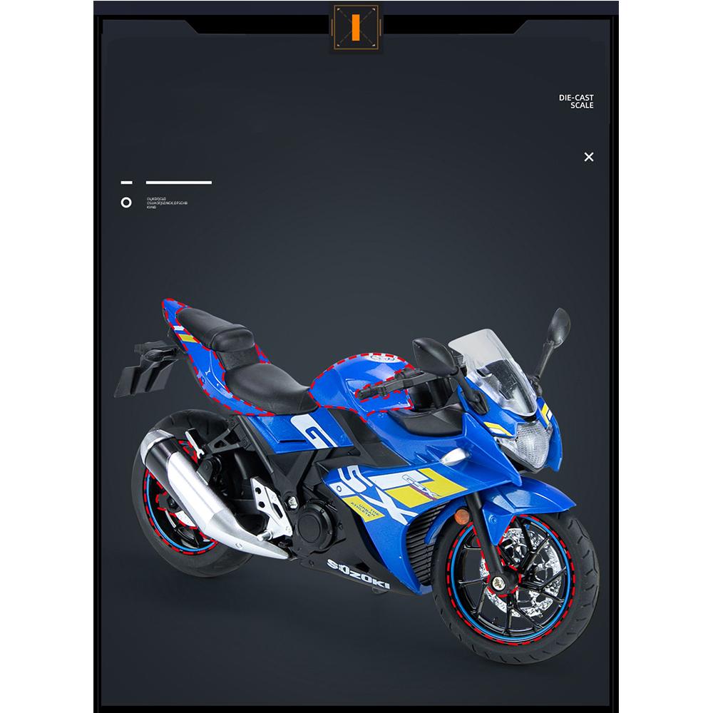 1/12 קנה מידה סוזוקי GSX250R סוג מנוע סימולציה צעצוע יצוק למות אופנוע כביש אוסף מכוניות
