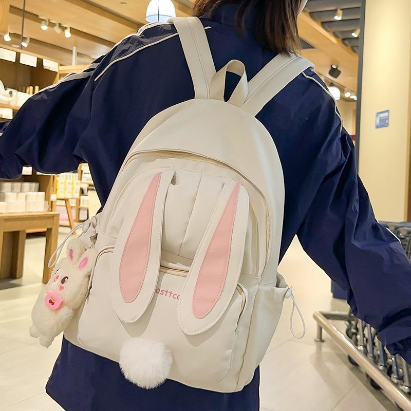 Children's schoolbag, elementary school students, junior high school girls, high value rabbit ears, high school backpack, fashion backpack