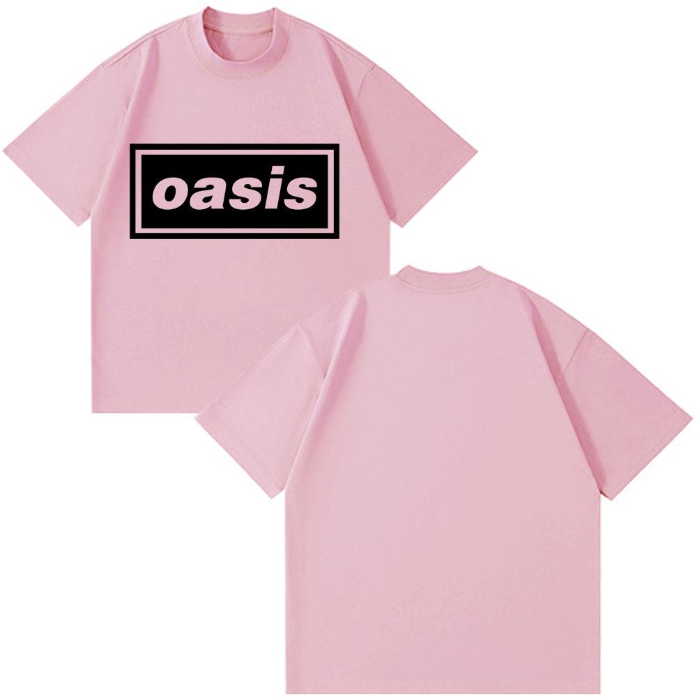 Rock Band O-Oasis Logo Print Vintage Men Women Clothes for Teens  Fashion Clothing Oversized Cotton Oversized Style T-shirts