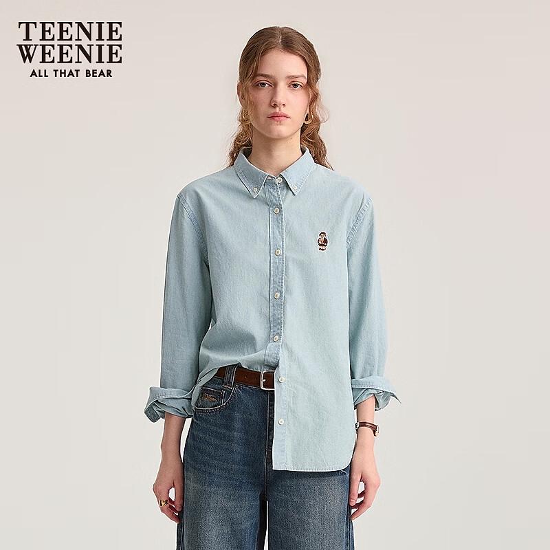 Teenie Weenie Bear Women s Embroidered Denim Shirt M