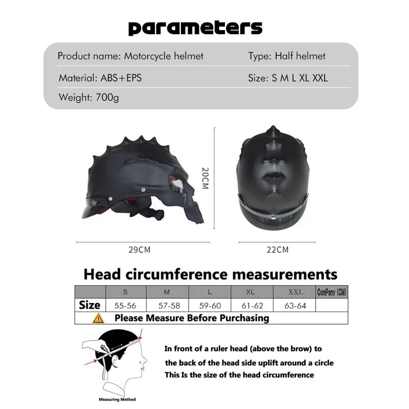 Stylish DOT/ECE Certified Skeleton Motorcycle Half Helmet - Lightweight & Breathable Bike Helmet for Men & Women, Skull Design,