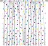 Coffee Cake Fruit Dessert Curtain, Coffee Shop Bakery Inspired Tasty Cupcake Pattern Rod Pocket Window Treatments for Bedroom