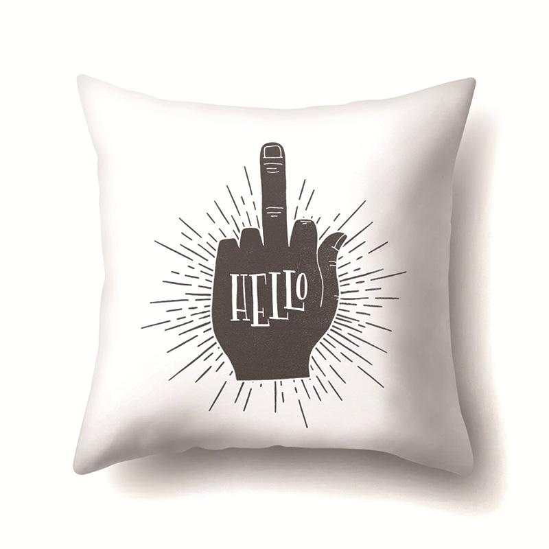 Nordic Style Ins Illustration Graffiti Polyester Pillowcase Car Decoration Home Printed Waist Rest Pillowcase