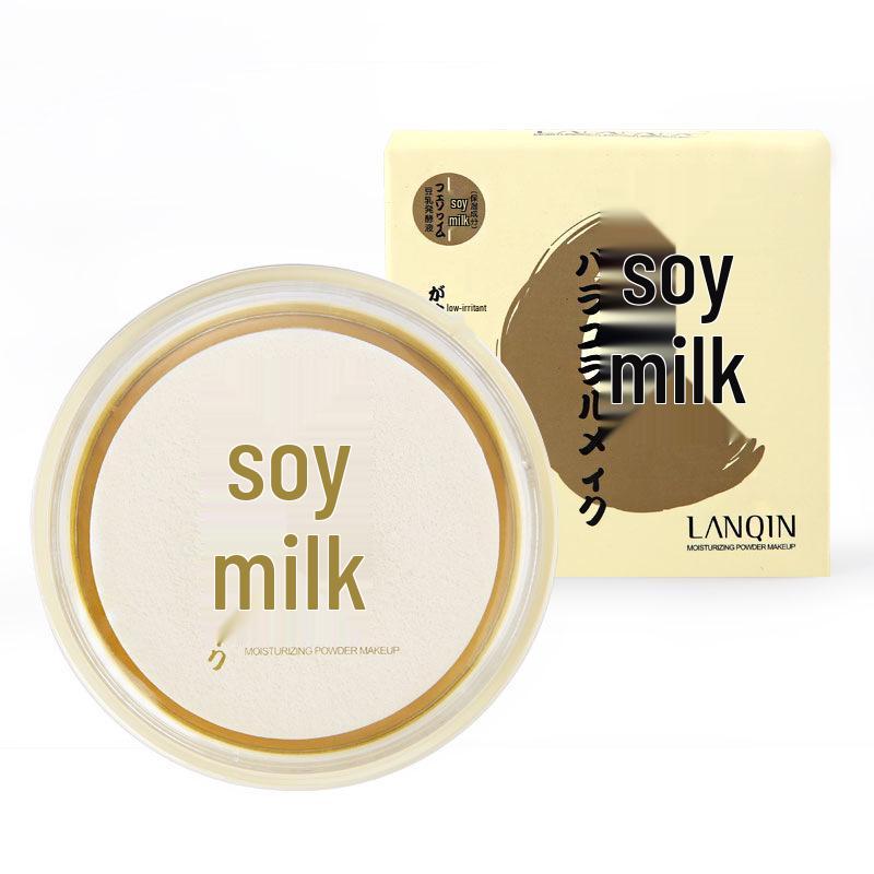 Lanqin Japanese Style Long-Lasting Concealer & Setting Powder – Soy Milk, Non-Transfer, Touch-Up Loose Powder Cake