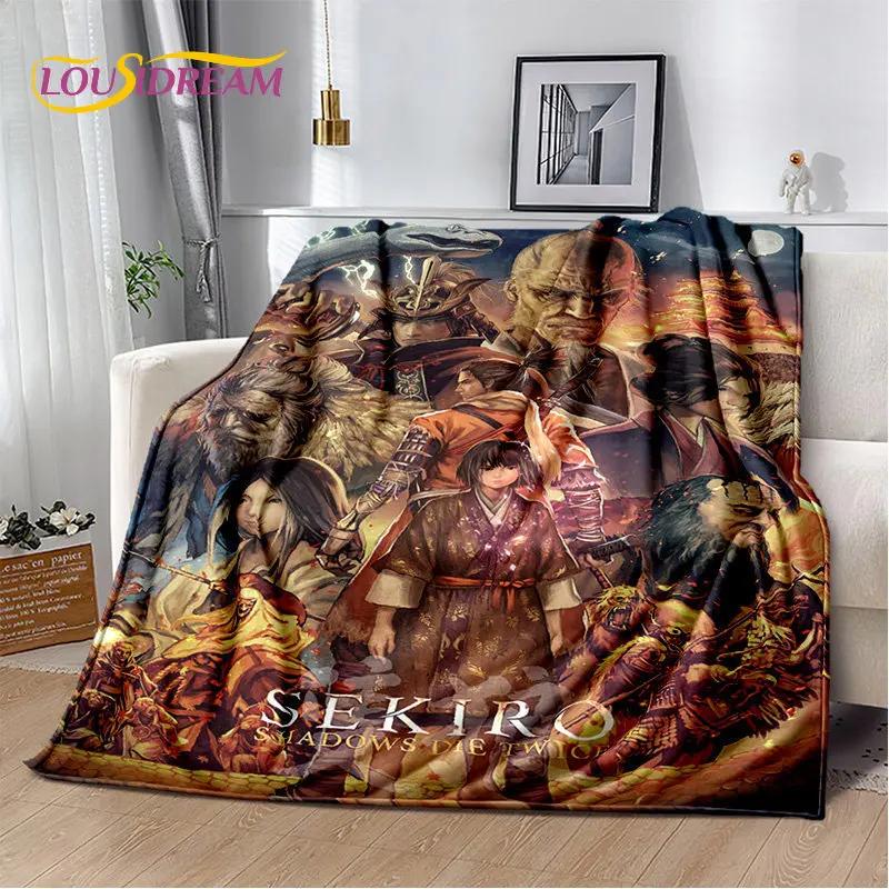 D Sekiro Game Plush Flannel Throw Blanket for Bedroom Living Room Sofa Picnic Soft Cozy Cover for Kids and Adults