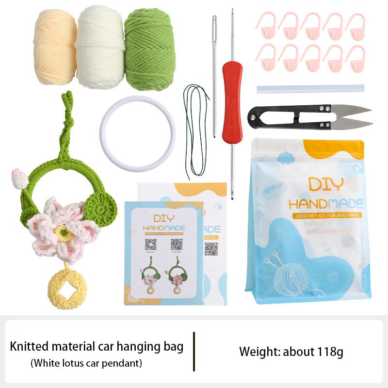 

Набор материалов для вязания крючком подвески на машину ручной работы «Летний лотос», подарок для пары, подвеска с семенами лотоса