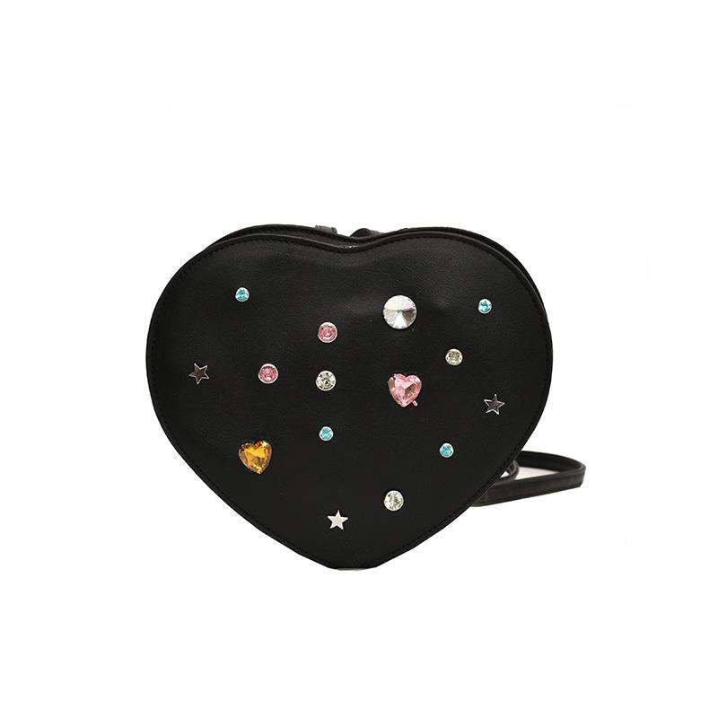 Niche Design Rhinestone Crossbody Bag for Women In Summer New Fashion Love Bow Solid Color Shoulder Bag Trendy