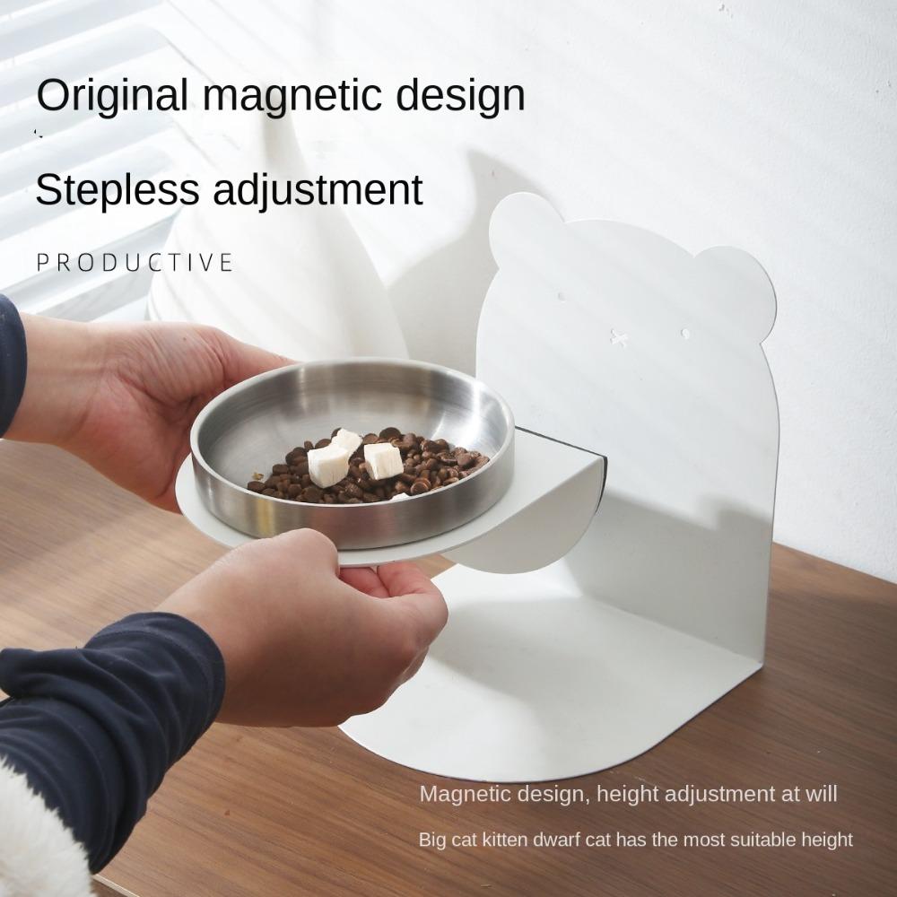 Large Capacity Detachable Pet Bowl Anti-Tip Non-Slip Cat Dog Bowl Magnetic Cervical Protection High Footed Bowl Senior Pets