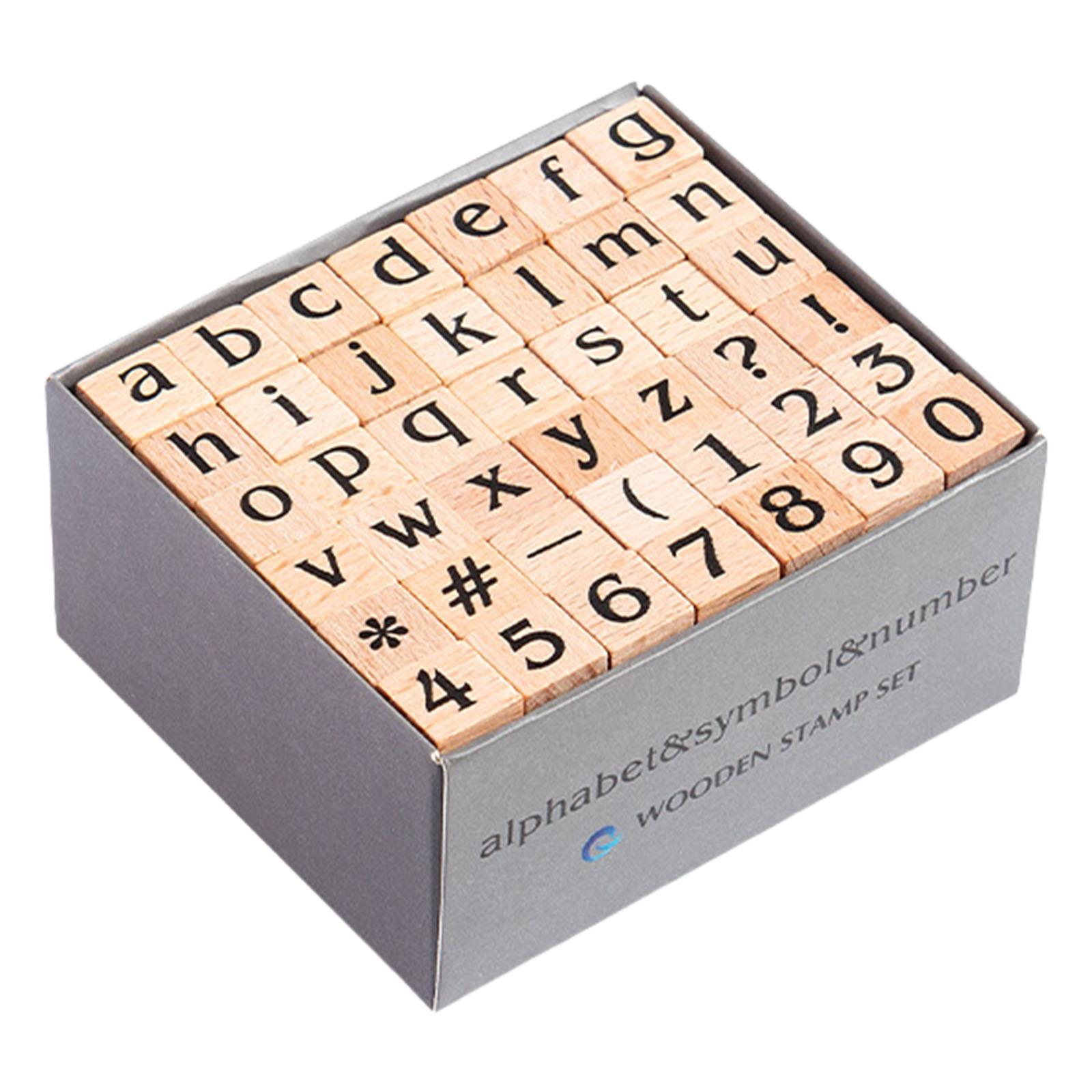 

42Pcs Wood Craft Stamp Letter Number Stamp Wood Scrapbooking Decorative Stamp for Scrapbooking Journal Planner Notebook B