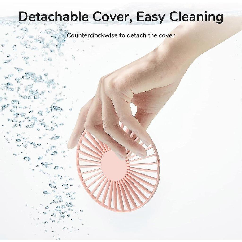 Handheld Fan, 4000mAh Portable Fan, Battery Operated Hand Fan with 3 Speeds for Travel/Commute/Picnic/Office-Pink
