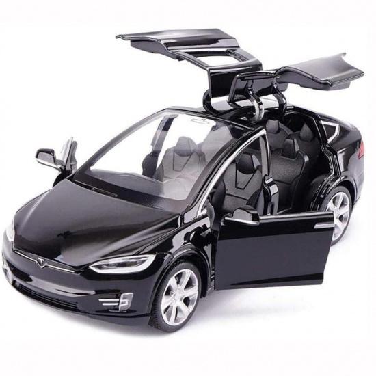 Diecast Model X Cars Toy, 1:32 Scale Pull Back Toy Car Model X90 Tesla Alloy, Pull Back Alloy Vehicle Door Opening with Lights and Music, Kids Toys