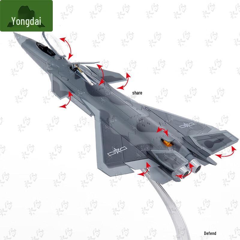 Yongdai J-20 Fighter Jet Alloy Model 1:72 Scale