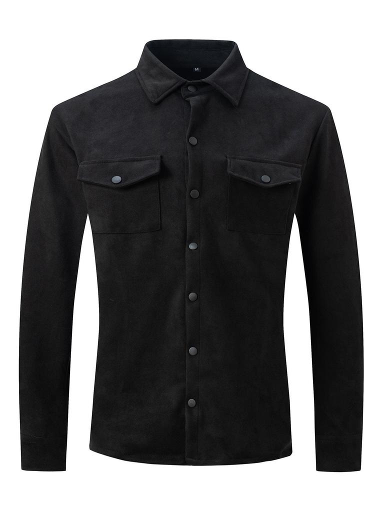 2024 Men's European American Suede Lapel Casual Jacket - Spring/Autumn Style