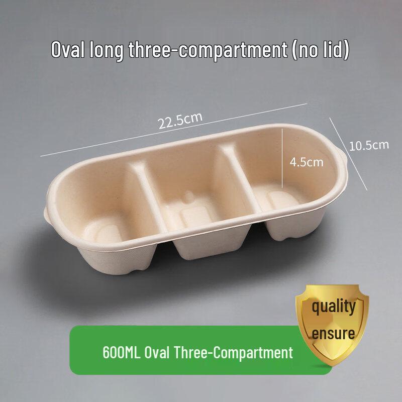 ZISIZ Eco-Friendly 3-Compartment Pulp Lunch Box