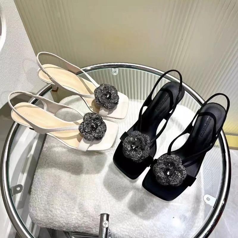 Fashion Elegant Simple Women Shoes 2025 Summer New Women High Heels Anti-slip Versatile Women Sandals Retro Temperament Women's Slippers
