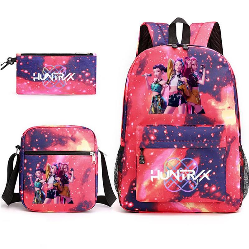 Kpop Dämonenjäger Kinderrucksack mit atmungsaktivem Oxford-Stoff für Schule und Freizeit