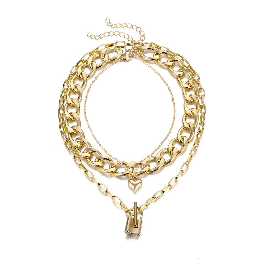 

Роскошное ожерелье-подвеска из сплава в виде ключа в три слоя для женщин, потрясающая модная бижутерия