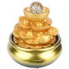 LED Wasserfontäne Innovatives Harz Wasserfall Ornament Kunsthandwerk für Zuhause Büro Landschaftsdekor Goldmünze EU-Stecker 220V