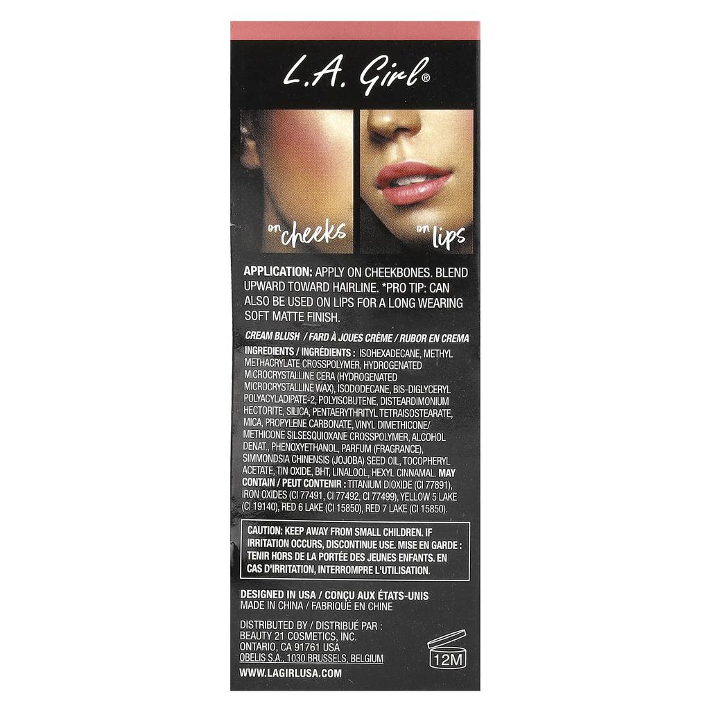 L.A. Girl Soft Matte Cream Blusher, Gbl441 Rosebud, 8Ml(0.27Fl Oz)