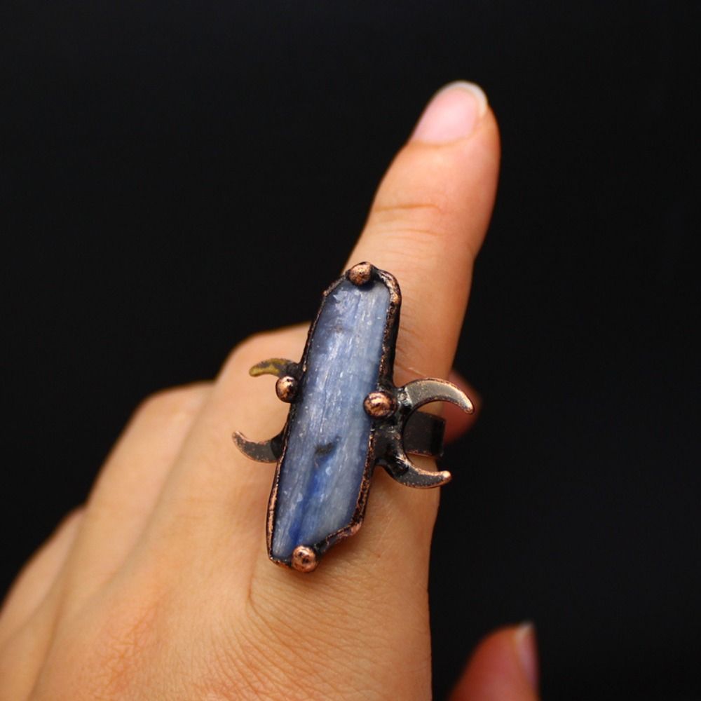 Gothic Adjustable Rings Boho Raw Stone Rings Natural Stones Natural Crystal Rings Handmade Jewelry