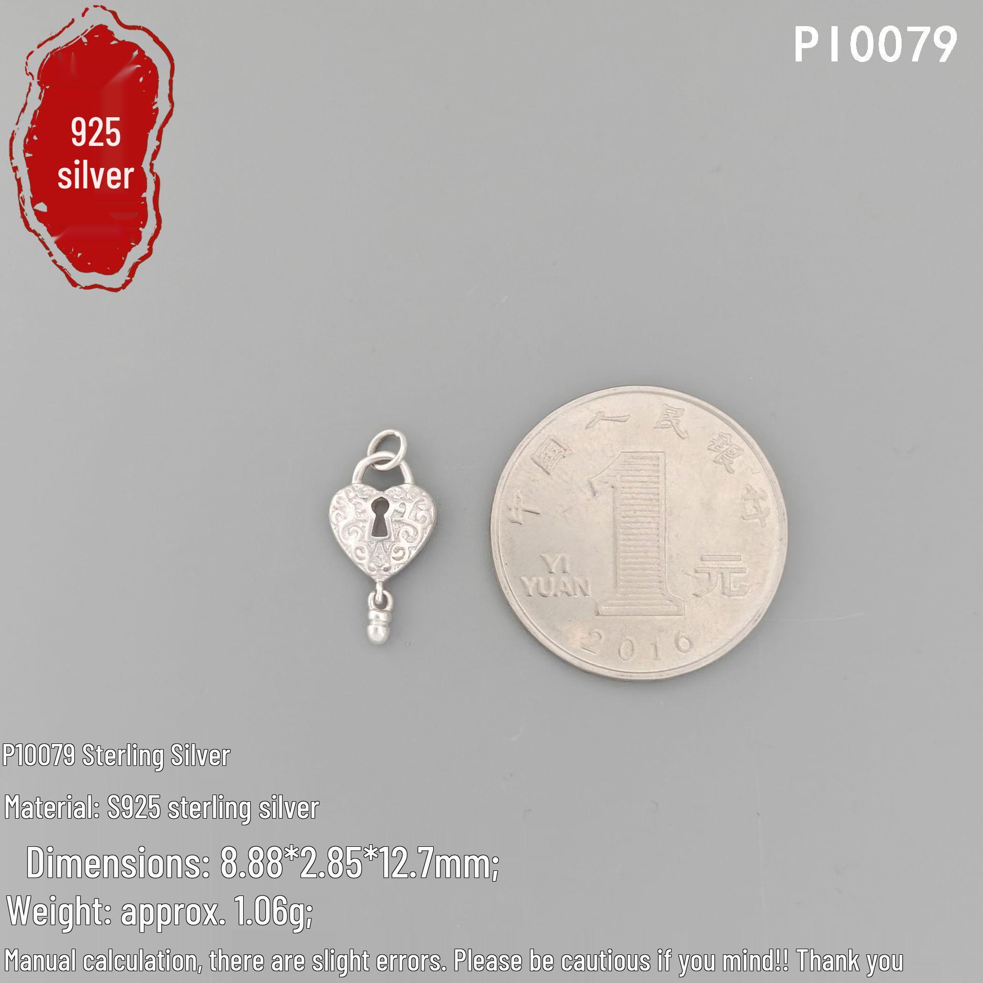 S925 Sterling Silver Heart Beads & Pendant Accessories for DIY Jewelry