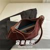Vintage Women's Suede Shoulder Bags Solid Color Simple Ladies Large Capacity Casual Tote Autumn Portable Female Bucket Handbags