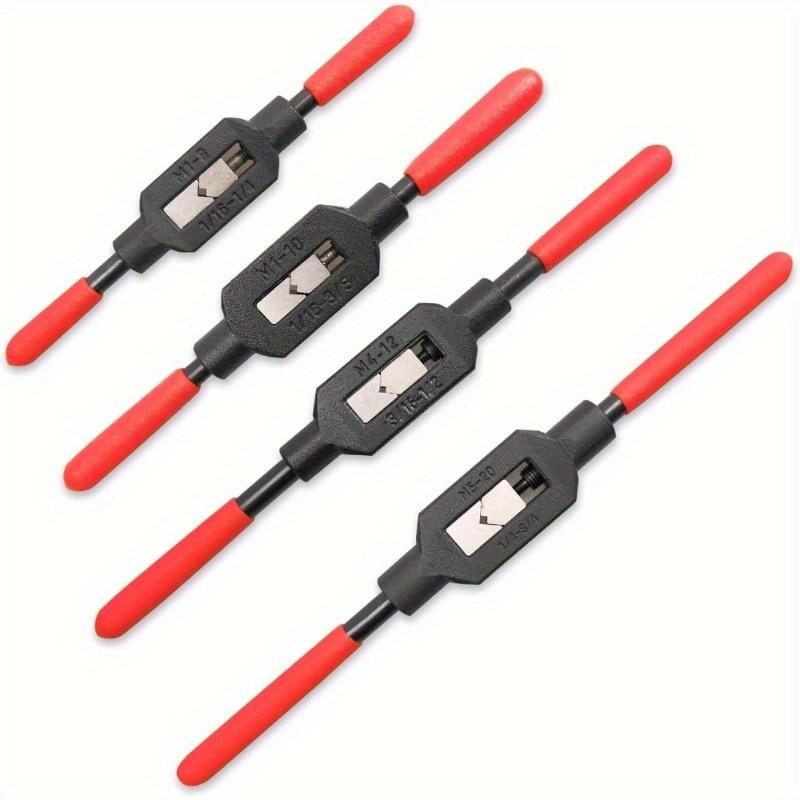 1Pcs Adjustable Tap Wrench Screw Tap Holder Reamer Hand Tap Tool with Plastic Dipped Handle Non Slip Tap Tool for Tap Reamer Tap Hand Tool