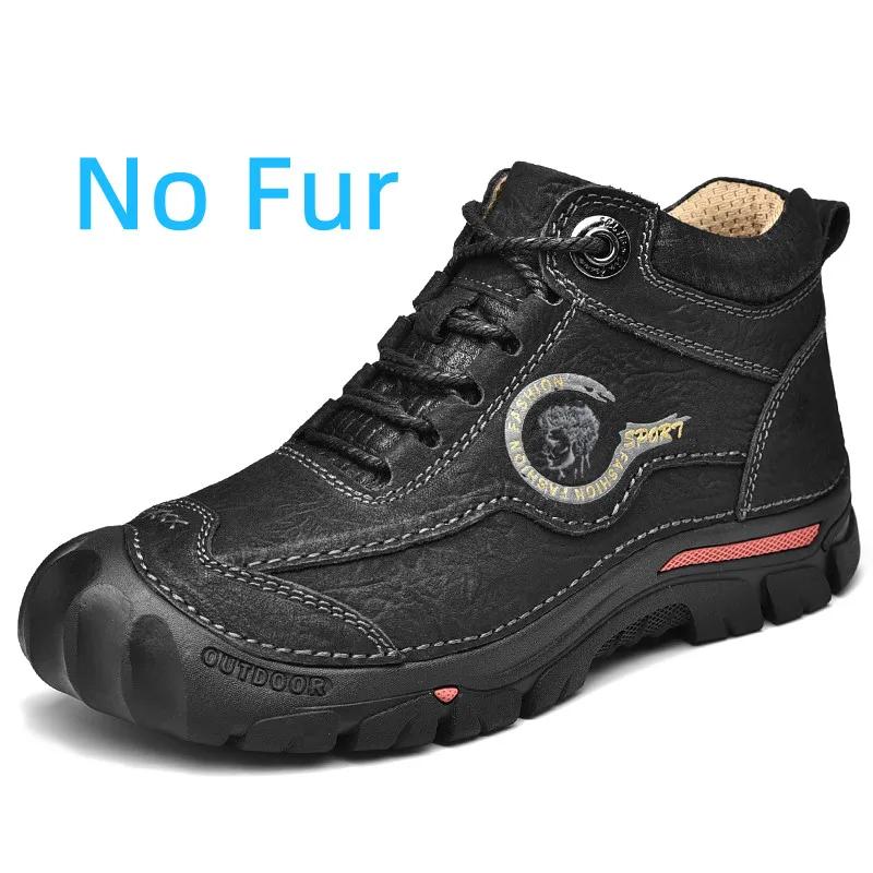 Fashion Genuine Leather Casual Shoes Climbing Hiking Shoes Warm Winter Boots for Men High Quality Platform Snow Boot