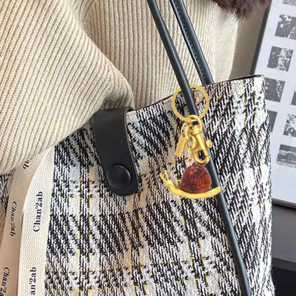 Anti-Lost Resin Snail Keyring Bag Charm Small Snail Bag Pendant Birthday Parties