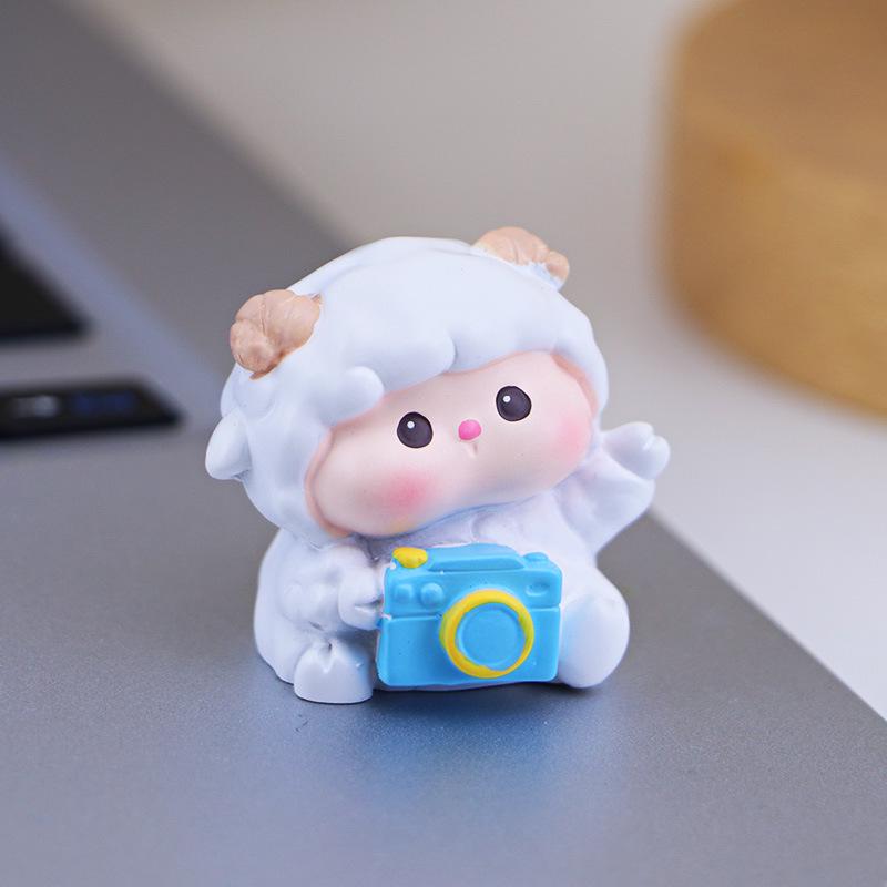Little Sheep Mini Ornament - Cute Decoration for Desktop, Car Console, or Workstation