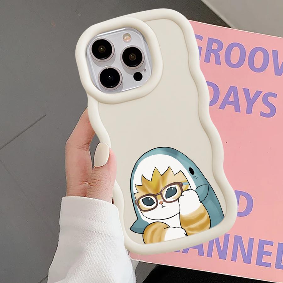 Case for iPhone 18 13 15 Plus XR 17 Air 16 Pro Max 11 14 8 12 Soft Phone Cover Shark Cat