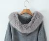 French-Style Faux Fur Collar Zipper Cardigan - Women's Autumn/Winter Sweater