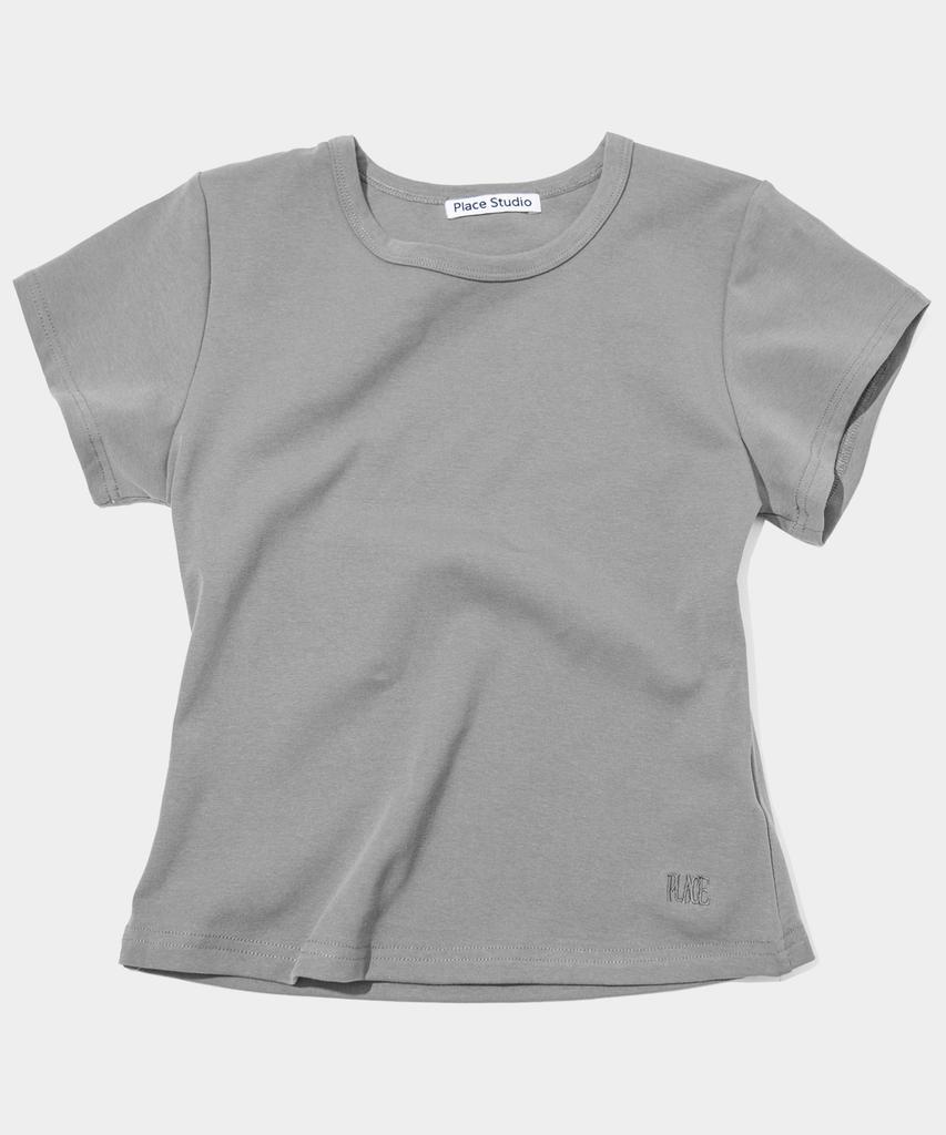 PLACE STUDIO Simple Basic Slim Fit Semi-Crop Cotton Short Sleeve Tee _10 Colors