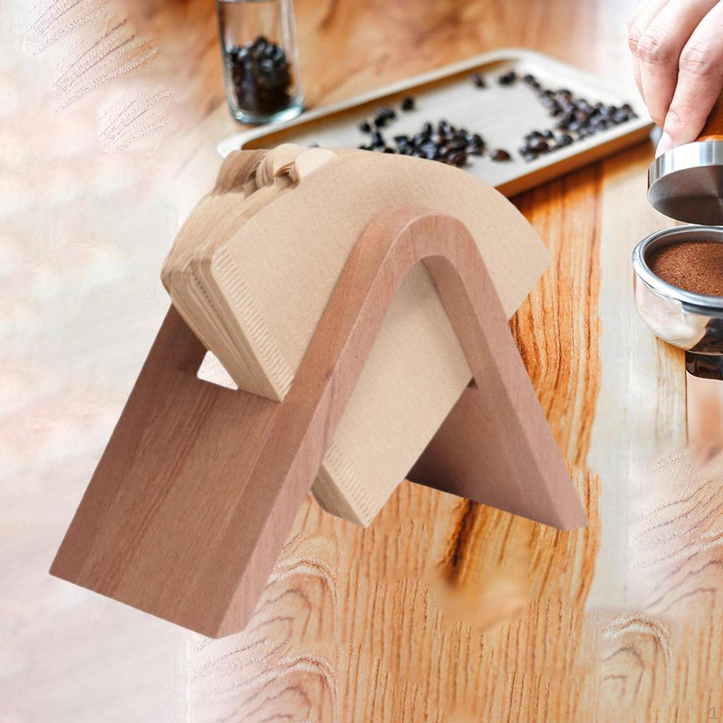 Coffee Paper Holder Accessories, Wooden Gadget Premium Papers Stand, Storage Rack for