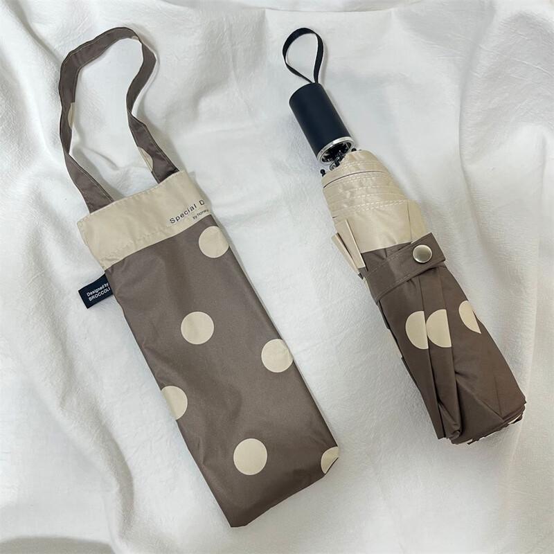 OIMG Ultralight Wooden Handle Folding Sun/Rain Umbrella