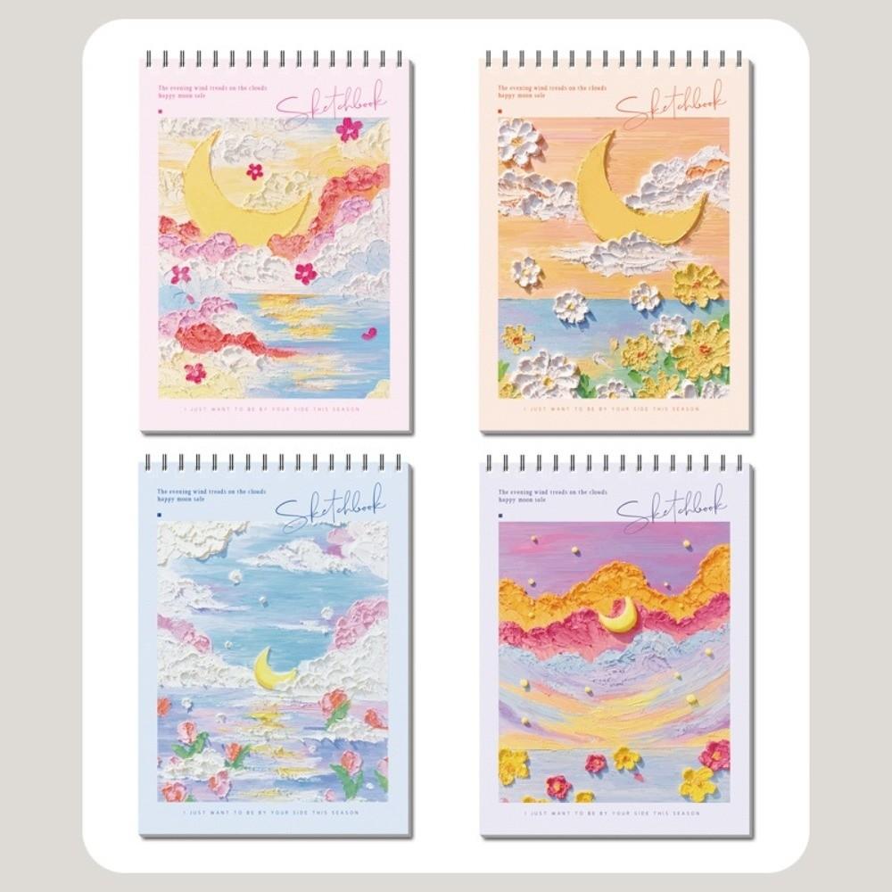 

45 Sheets A4 Coil Sketchbook Eco-Friendly Artist Sketch Pad Thick Drawing Paper Oil Painting 4