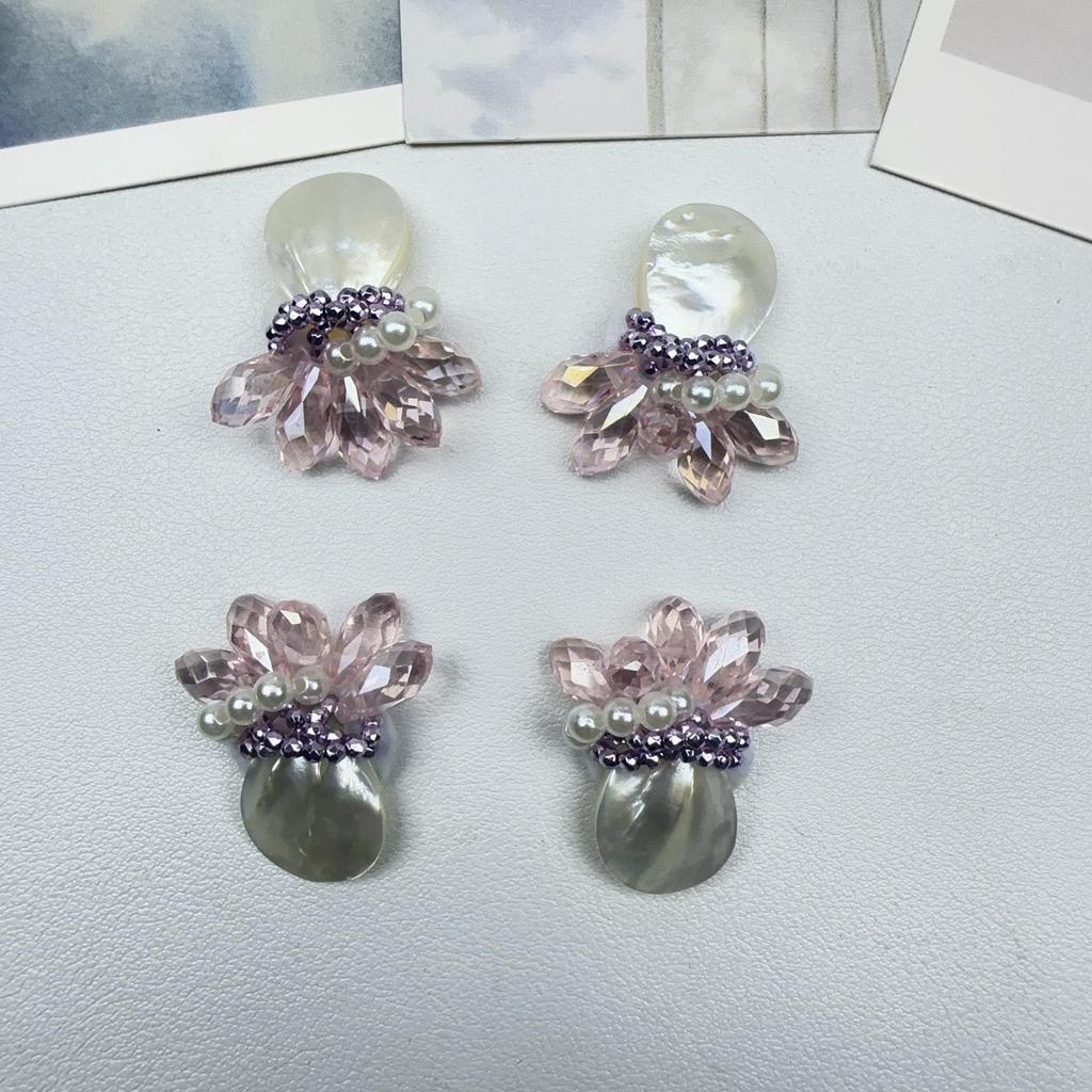 Shell Pearl Crystal Flower DIY Accessories for Shoes, Hair, Clothing, Earrings, and Jewelry