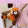 Procyon Lotor Plush Backpack Soft Cartoon Lightweight For Casual Outings School