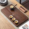 Rosewood Minimalist Tea Set Tray with Water Storage and Drainage
